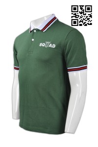 P625設計個人Polo恤款式   訂製扁機撞色 2間Polo恤 撞色間  製作繡花logoPolo恤  Polo恤中心     墨綠色撞色領白色